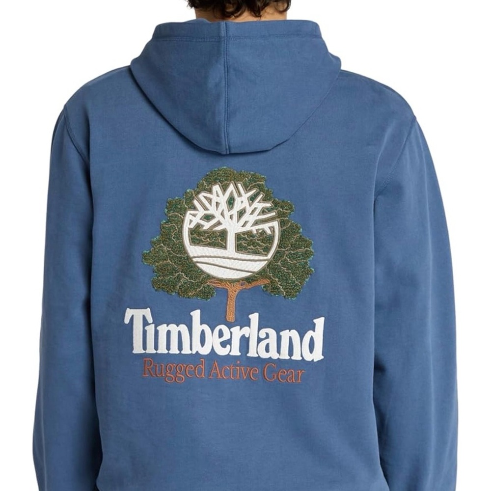 Timberland Men's Hoodie in Blue with Logo